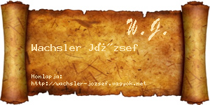 Wachsler József névjegykártya